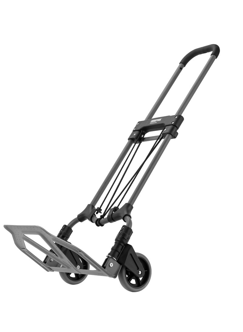 GEEPAS Geepas Hand Truck- GMH59465/ 70 kg Load Capacity, Multi-Purpose, Foldable, 390x280 mm Plate Size, 5" Wheels/ Durable and Sturdy Steel Construction, Perfect for Lifting Things, Moving Heavy Objects  - Image 1