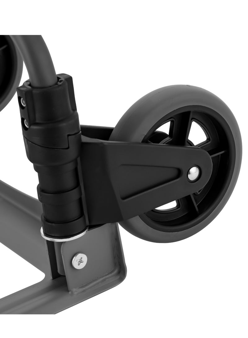 GEEPAS Geepas Hand Truck- GMH59465/ 70 kg Load Capacity, Multi-Purpose, Foldable, 390x280 mm Plate Size, 5" Wheels/ Durable and Sturdy Steel Construction, Perfect for Lifting Things, Moving Heavy Objects  - Image 5