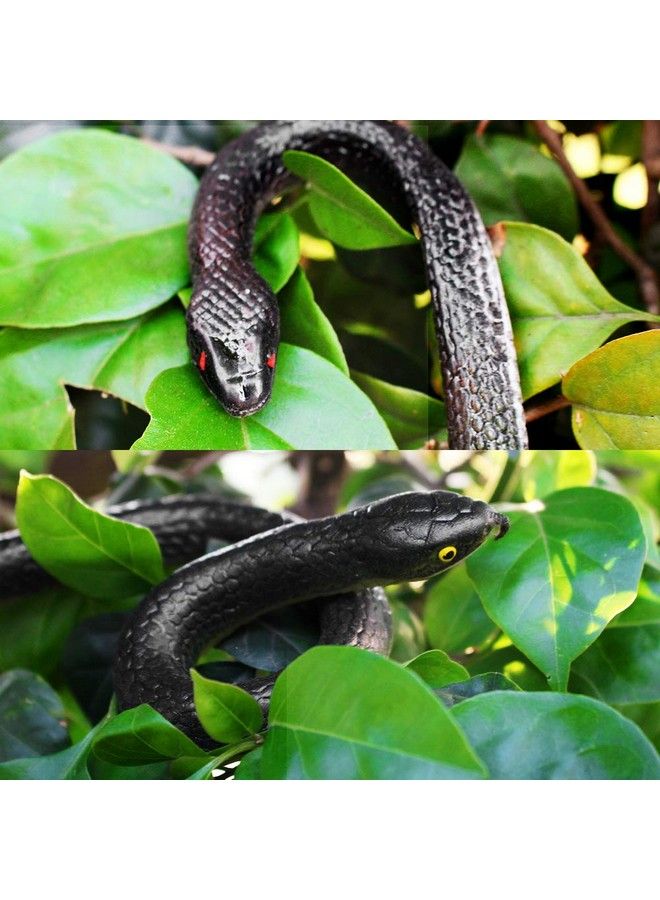 22 Pcs Fake Snake Rubber Snakes Realistic Snake 1848 Inch Halloween Black Snake Toys For Garden Props To Scare Birds, Squirrels, Mice, Pranks Stuff, Easter Gift Party Decoration  - Image 4