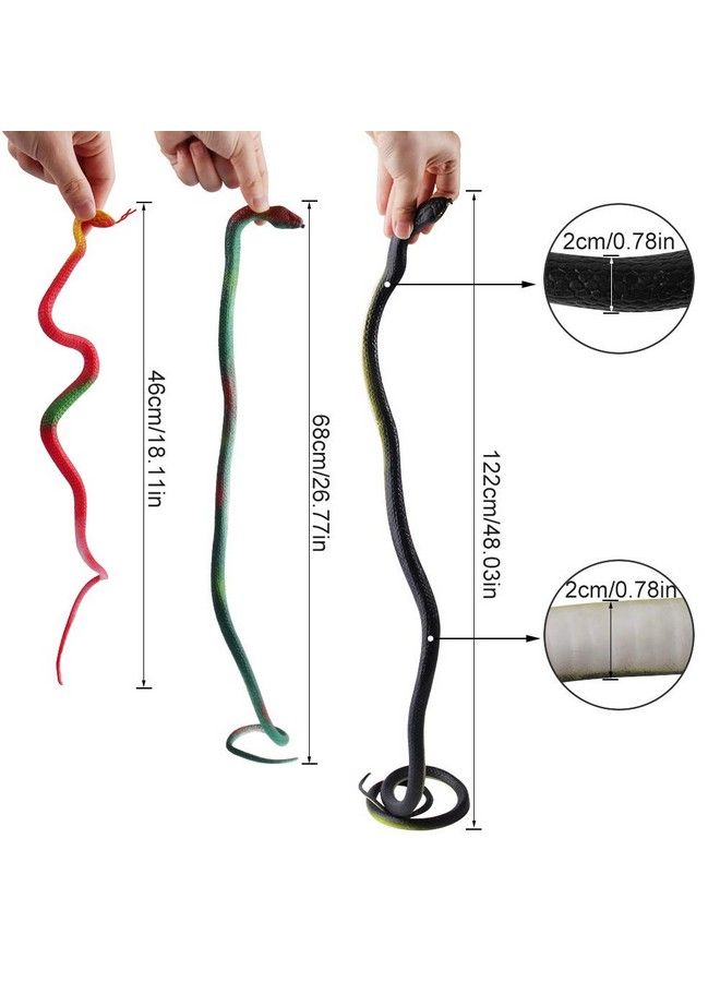 22 Pcs Fake Snake Rubber Snakes Realistic Snake 1848 Inch Halloween Black Snake Toys For Garden Props To Scare Birds, Squirrels, Mice, Pranks Stuff, Easter Gift Party Decoration  - Image 3