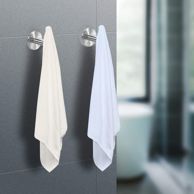 Vuzvuv Adhesive Brushed Nickel SUS304 Stainless Steel Towel Hooks – Heavy Duty Waterproof, Self-Adhesive Coat Robe Hook for Bathroom, Kitchen, Hotel (2-Pack) - Image 4