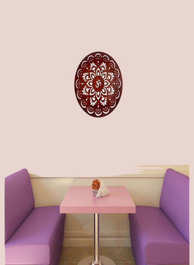 DIVOKAH® craft beautiful Om Wooden Design Wall Hanging/stickable Wall Decor Piece/Wall art (8 مم سمك الخشب الرقائقي) (12 بوصة Br flwrswstk) - Image 3