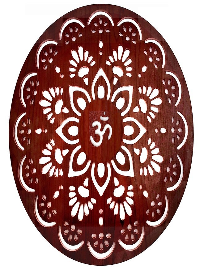 DIVOKAH® craft beautiful Om Wooden Design Wall Hanging/stickable Wall Decor Piece/Wall art (8 مم سمك الخشب الرقائقي) (12 بوصة Br flwrswstk) - Image 1