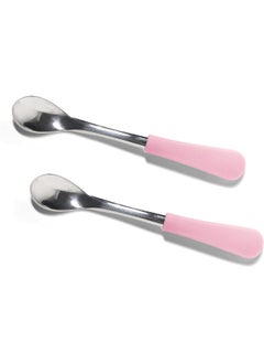 Avanchy Avanchy Stainless Steel Infant Spoons - First Stage Spoons - 4 Months and Older - Baby Led Weaning - Stainless Steel Utensils - 6" x 0.9" (Pink)  - Image 1