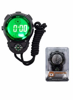 Sports Stopwatch Timer Lap Split Digital with Clock Calendar Alarm, Handheld Large Screen Back light Display Shockproof for Coaches Swimming Running Training Competition