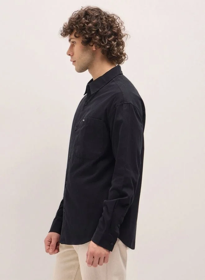 THE BEAR HOUSE Shacket for Men | Long Sleeve, Casual Button-Down | Soft, Breathable Fabric for Work, Everyday, & All-Season Wear in Stylish Design