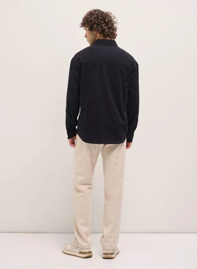 THE BEAR HOUSE Shacket for Men | Long Sleeve, Casual Button-Down | Soft, Breathable Fabric for Work, Everyday, & All-Season Wear in Stylish Design