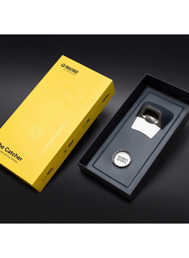Tooletries - The Catcher - Bottle Opener with Silicone Grip Technology & Built-In Magnet to Catch Caps - Removable & Reusable - For Home Fridge, Shower, BBQ, Boat, RV, Garage or Any Shiny Surface - Image 5