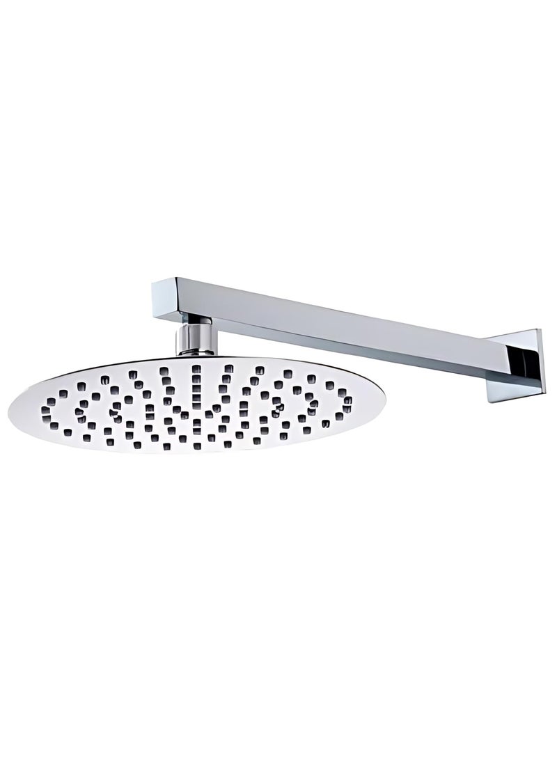 H2 PLUS H2plus Mirror Stainless Steel 304 Round Ultra Slim High Pressure Rainfall Shower Head for bathroom With Square Arm Round Shower 8X818 INCH  - Image 1