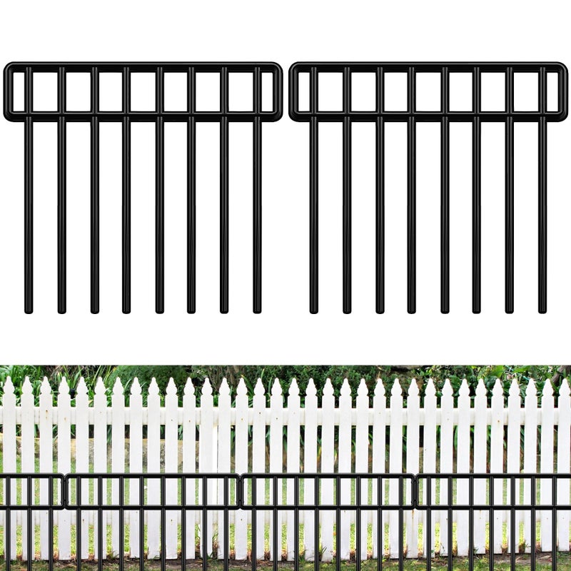 HIHADUUM 14 Panels 20Ft(L) X 13Inch(H) Garden Fence Animal Barrier - 14 Pack No Dig Fence Animal Barrier Fence Panel Metal Fencing Edging Border for Dog Rabbits and Outdoor Patio Yard Decorative Bottom Blocker - Image 1