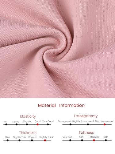 Hobemty Women's Church A-Line Work 3/4 Sleeve Tweed Midi Dresses X-Large Pink - Image 5