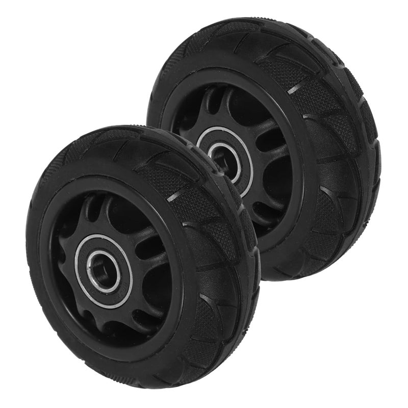 2Pcs Silent Solid Rubber Wheels Replacement Casters For Trolley Cart 2 Inch - Image 2