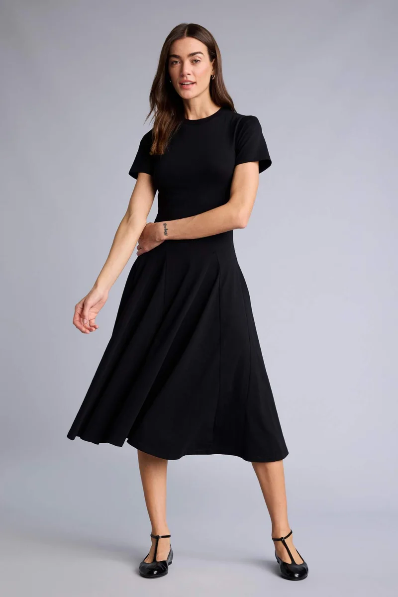 ديفاكتو A Cut Cotton Midi Dress