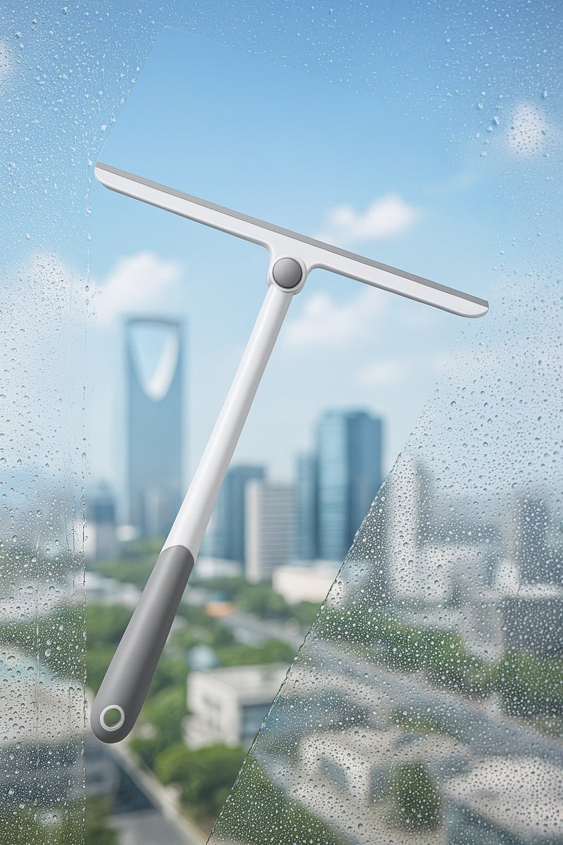 Window Squeegees Shower Wiper Glass Cleaner with 360° Pivot Head, 27cm Wide TPR Rubber Blade & Non-Slip Handle, Hanging Hole for Easy Storage, Streak-Free Cleaning for Windows, Mirrors, Kitchen & Cars - Image 1