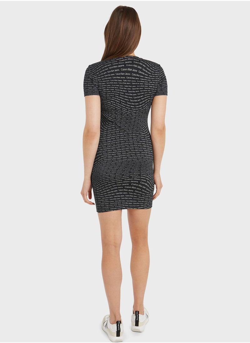 Calvin Klein Jeans - Logo Print Bodycon Dress - Image 1