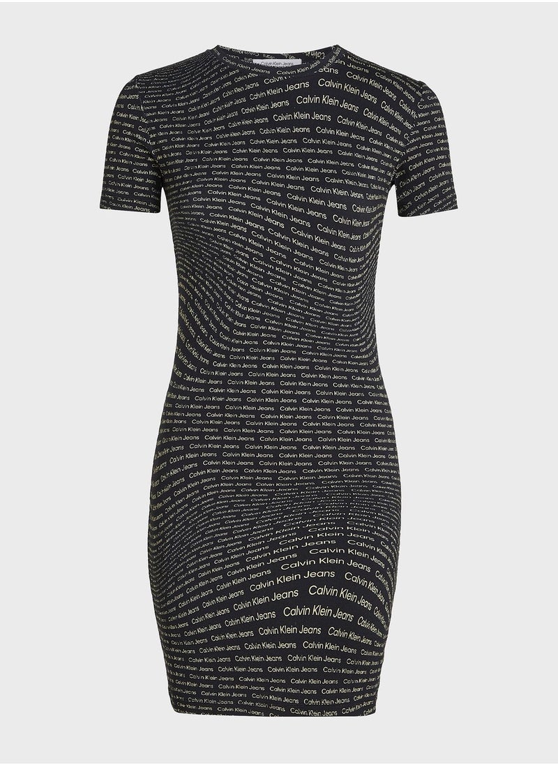 Calvin Klein Jeans - Logo Print Bodycon Dress - Image 1