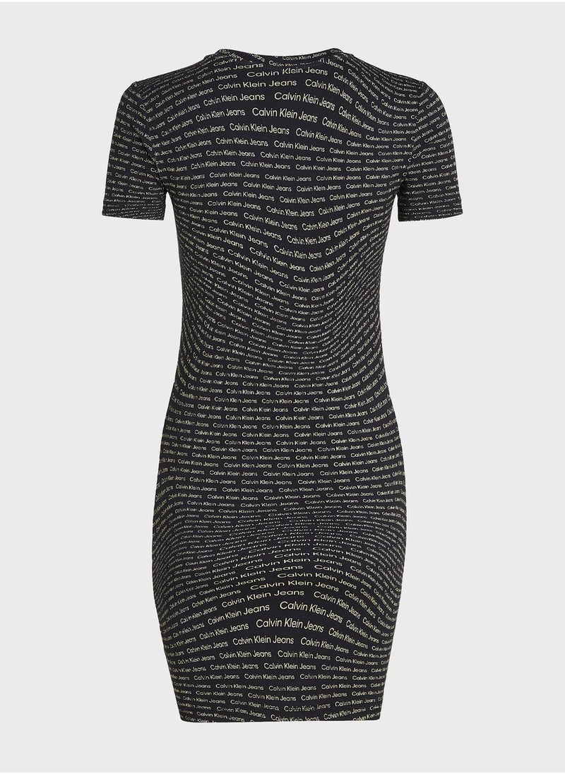 Calvin Klein Jeans - Logo Print Bodycon Dress - Image 1