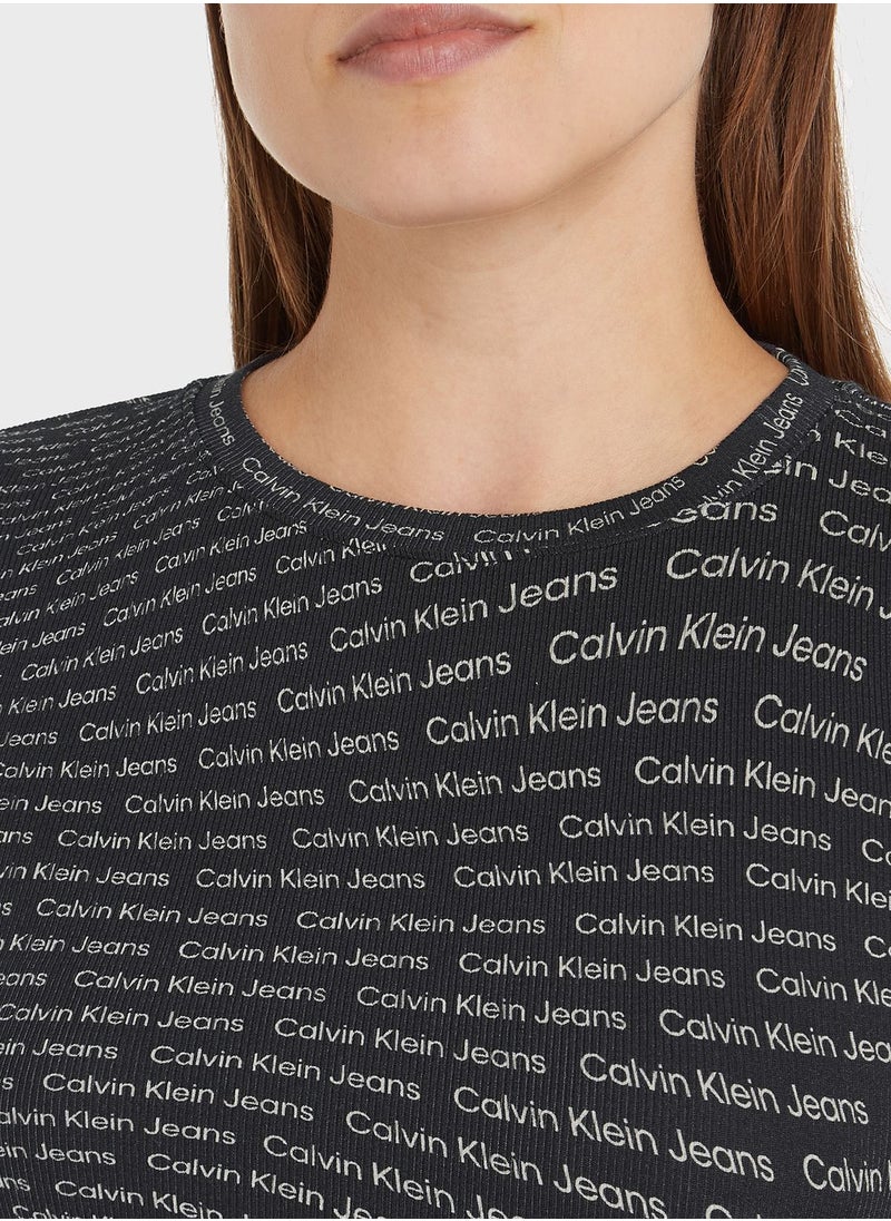 Calvin Klein Jeans - Logo Print Bodycon Dress - Image 1