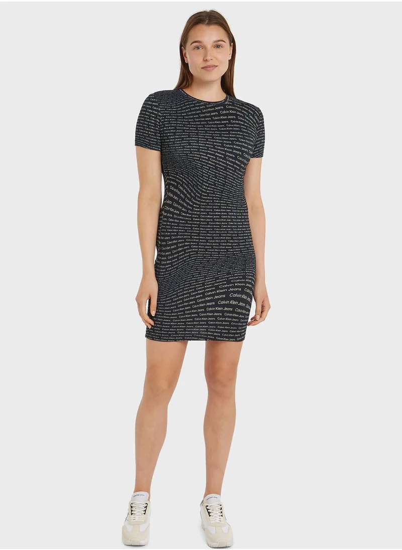 Calvin Klein Jeans Logo Print Bodycon Dress