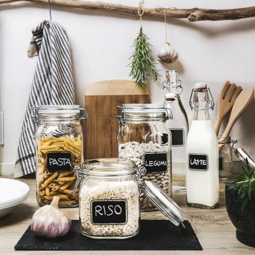 Bormioli Rocco Fido Square Clear Jar with Chalkboard, 33-3/4-Ounce - Image 4