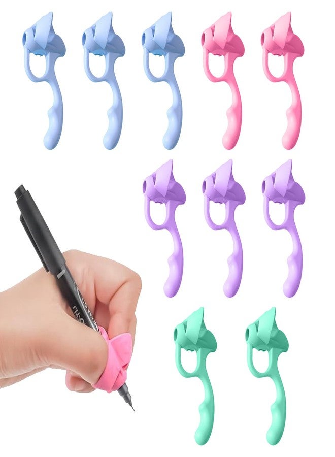 LINYUEARUI 10PCS Multicolor Silicone Pencil Grips，Pencil Grips for Kids Handwriting and Adults，Special Education Classroom Must Haves，Teaching Supplies，Handwriting Aid Correction Tool，Writing Posture Correction - Image 1