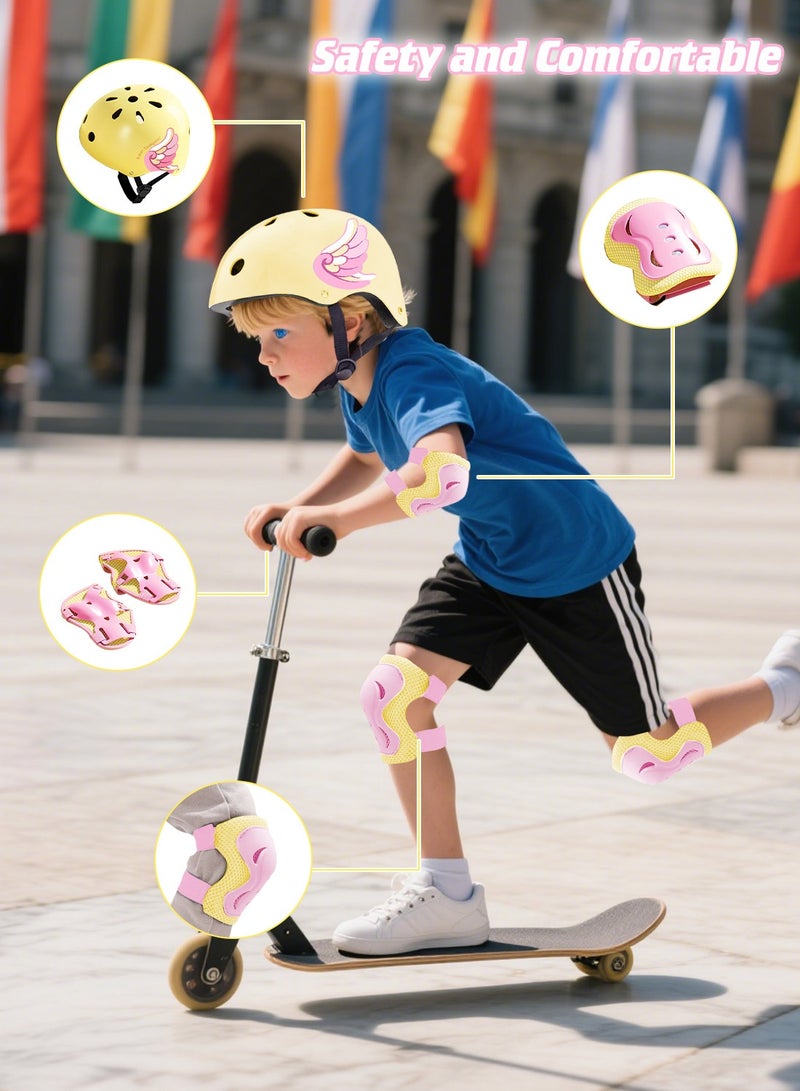 MaBaby Kids Helmet 7 in 1 Adjustable Protective Sports Gear Set, Kids Bike Helmets, Kick Scooter, Inline Skate, with Knee Elbow Pads Wrist Guards, for Kids Ages 3-12 Boys and Girls - Image 3