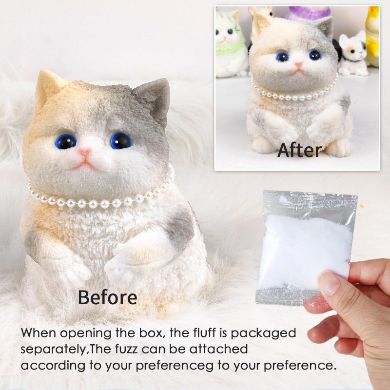 QOUXZ Big Hand Painted Cat Squishy Toys Large Cute Ultra Soft Kitty Squeeze Fidget Toys For Stress Relief  Kawaii Squishies Sticky Animal Toys For Adults Kids Decompression Sensory Balls Toys For Autism - Image 5