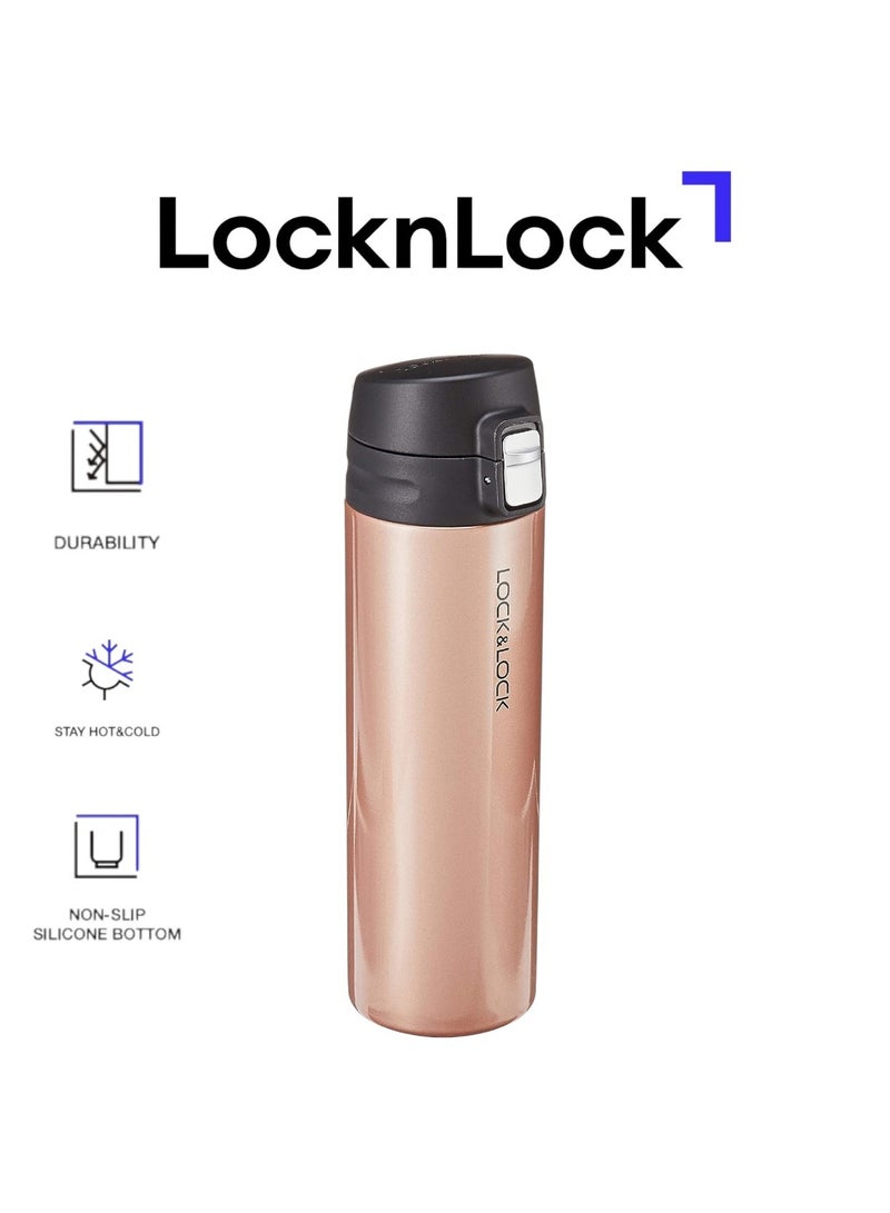 LOCK & LOCK LocknLock 500ml Feather Light Vacuum Tumbler in Golden Pink - Stainless Steel, Double-Vacuum Insulation, Stylish & Portable - Image 1