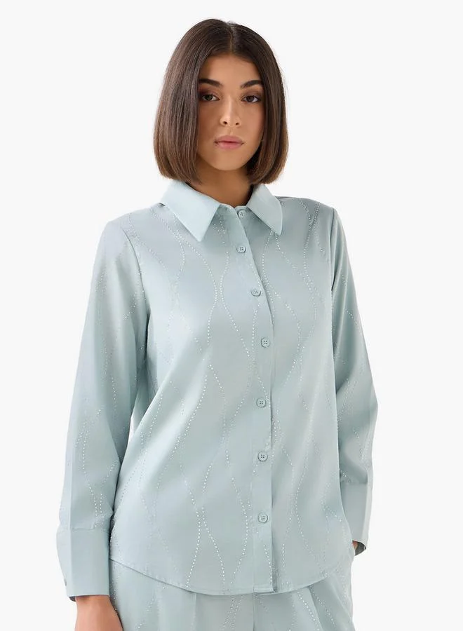 Splash FAV Shirt with Embellishment and Long Sleeves