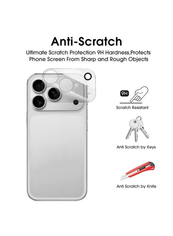 MOCOM iPhone 17 Pro Camera Lens Protector (2 Pack) – Full Coverage 9H Tempered Glass Camera Guard [Drop Protection] [Case Friendly] [Scratch Resistant] [Crystal Clear HD Transparent Glass] – Protects Cameras + LiDAR Sensor + Flash, Anti-Glare, Night Shooting, Easy Install Camera Cover for iPhone 17 Pro - Image 5