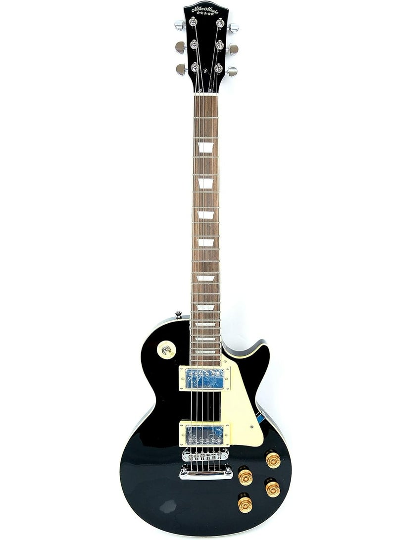 Mike Music 39 Inch Electric Guitar,  Full Size Electric Guitar LP Style for Beginner, Intermediate & Pro Players,Mahogany Wood Solid Body Guitar for Rock Pop Jazz Music, Bonus Electric Guitar Bag, Strap, Cable, 2 Picks - Black  - Image 2