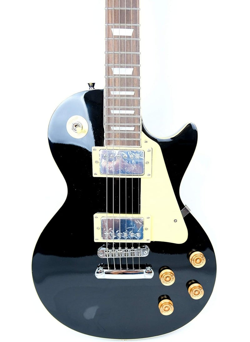 Mike Music 39 Inch Electric Guitar,  Full Size Electric Guitar LP Style for Beginner, Intermediate & Pro Players,Mahogany Wood Solid Body Guitar for Rock Pop Jazz Music, Bonus Electric Guitar Bag, Strap, Cable, 2 Picks - Black  - Image 3
