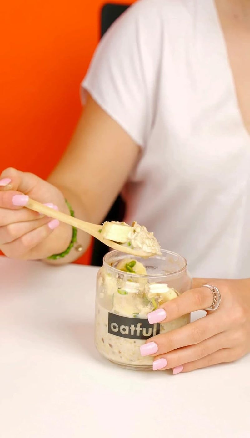 Oatful Glass Jar - Customized for Overnight Oats - 500 ml Food Jar with Bamboo Lid - Image 3