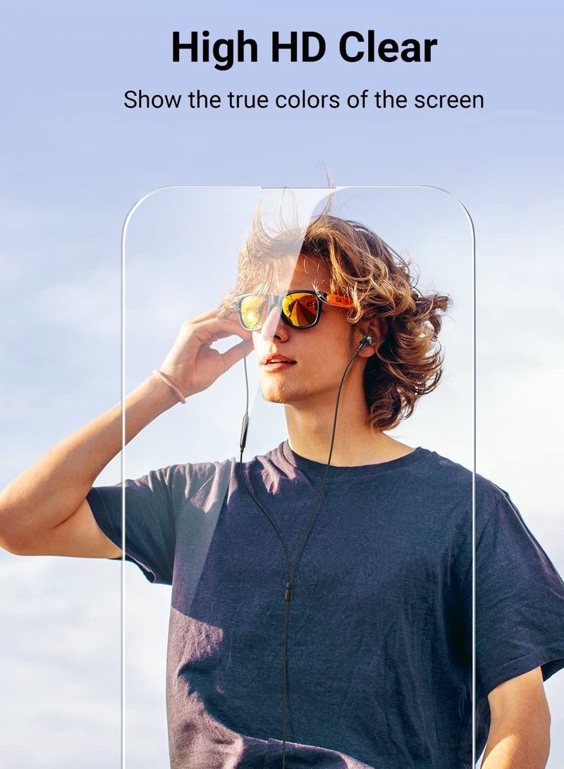 BORTONY Screen Protector for iPhone 14 Pro Tempered Glass Pack of 2 Easy Installation Bubble Free HD Clear Scratch Resistant Anti-Fingerprint Full Screen Coverage Compatible with Apple iPhone 14 Pro 6.1 Inch - Image 3