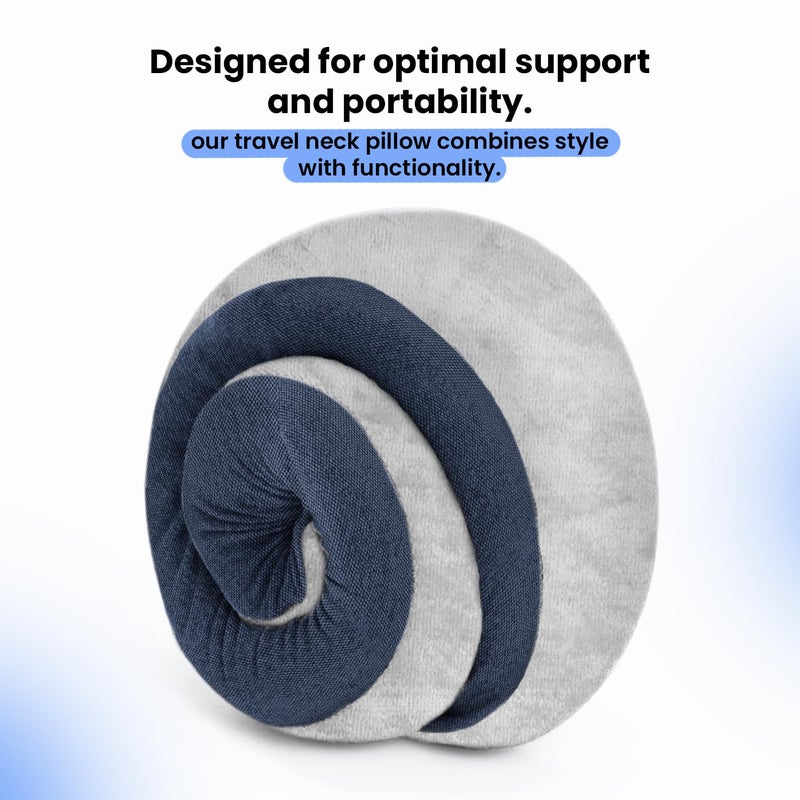 Sleepsia Ultimate Home Travel Memory Foam Neck Pillow Ergonomic Neck Pillow Snoozing Neck Support Adjustable Pillow Lightweight Comfortable Breathable Cover Travel Pillow - Image 3