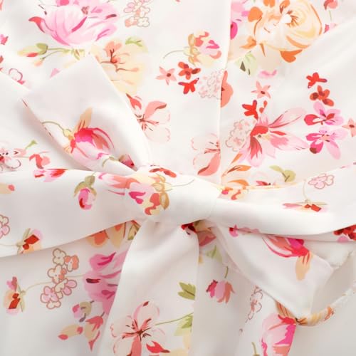 JASAMBAC Women's Vintage Floral High Low Semi Formal Dresses for Bridal Shower Evening Guest Dress Floral Pink XL - Image 5
