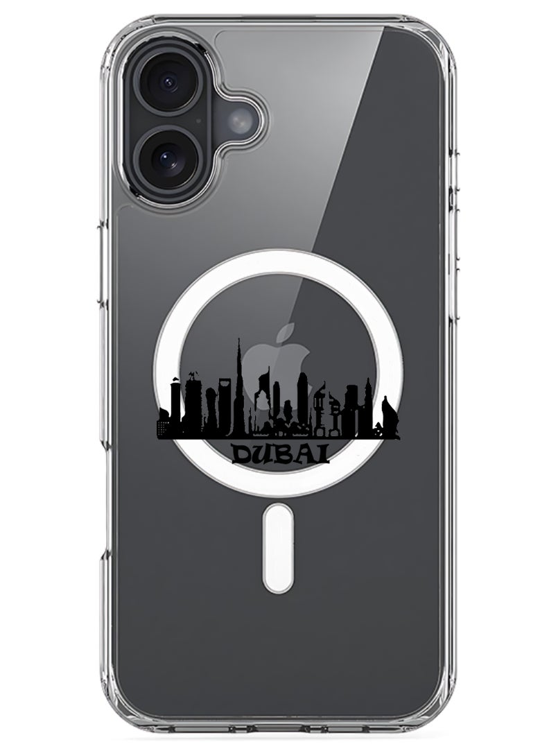 Theodor Magnetic Case for Apple iPhone 17 Compatible with MagSafe Wireless Charging, Shockproof Phone Bumper Cover - Dubai Skyline - Image 1
