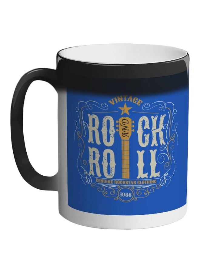 RYN Vintage Rock And Roll Printed Colour Changing Coffee Mug Black 325ml