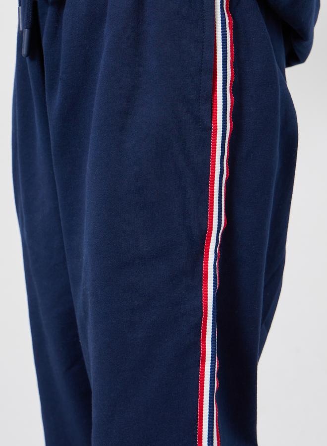 ستايلي بنطلون رياضي قطني أزرق داكن للأولاد مع شريط جانبي - Image 3
