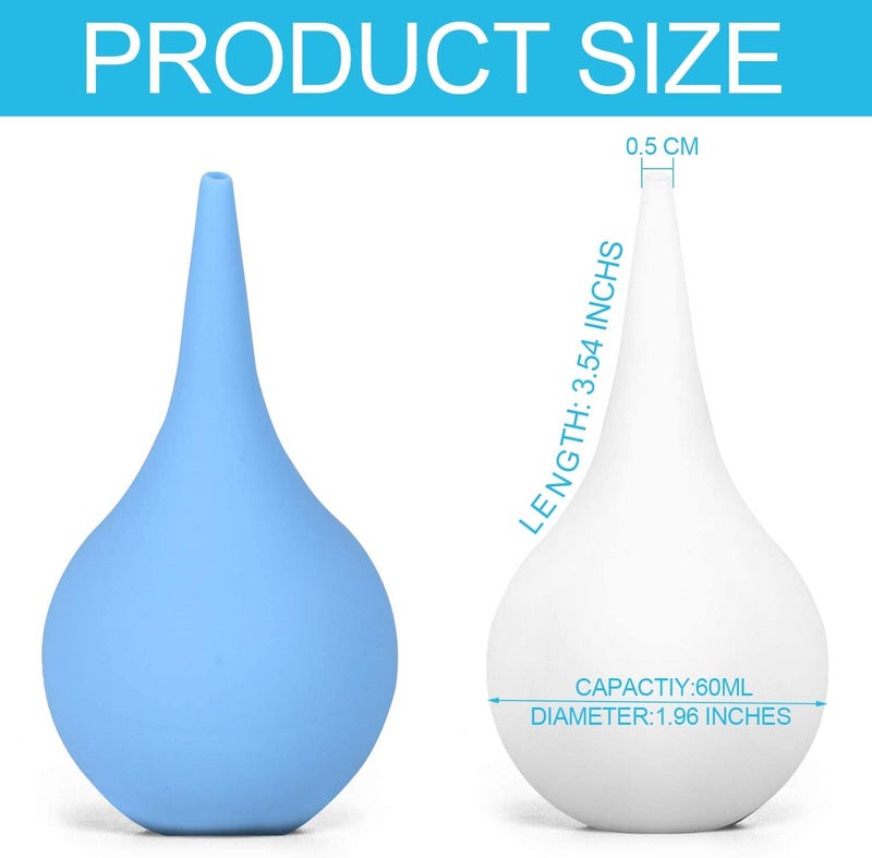 Romeda 2 Pack Ear Syringe 2oz / 60ml Hand Bulb Syringe Ear Washing Squeeze Bulb, Rubber Squeeze Bulb Ear Syringe Ball Laboratory Tool - Image 2