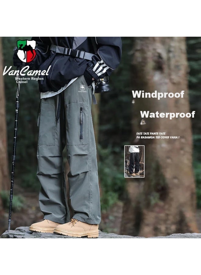 Vancamel Men's Spring And Autumn Outdoor Windproof Waterproof Long Pants Mountaineering Assault Pants Army Green XL - Image 1