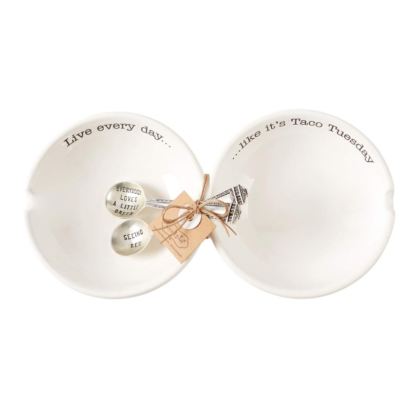 Mud Pie Double Salsa Server Set Taco Tuesday