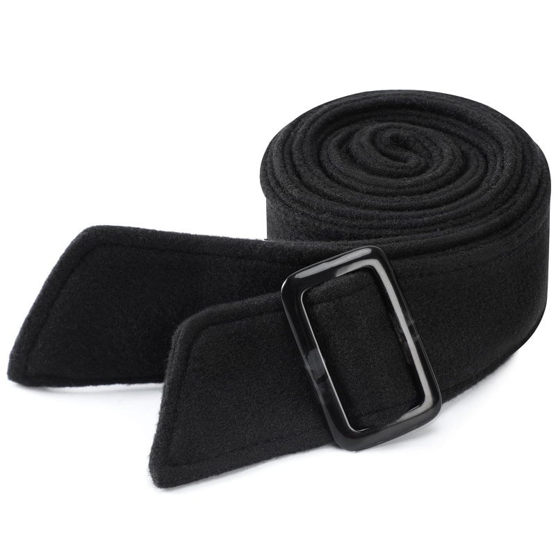 AzsVbvs Wide Waist Belt Woolen Women Wrap Corset Belts for Overcoat Winter Clothing Decoration(Black) - Image 1