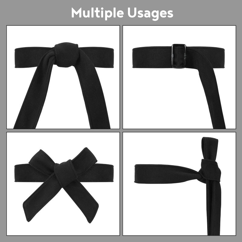 AzsVbvs Wide Waist Belt Woolen Women Wrap Corset Belts for Overcoat Winter Clothing Decoration(Black) - Image 5