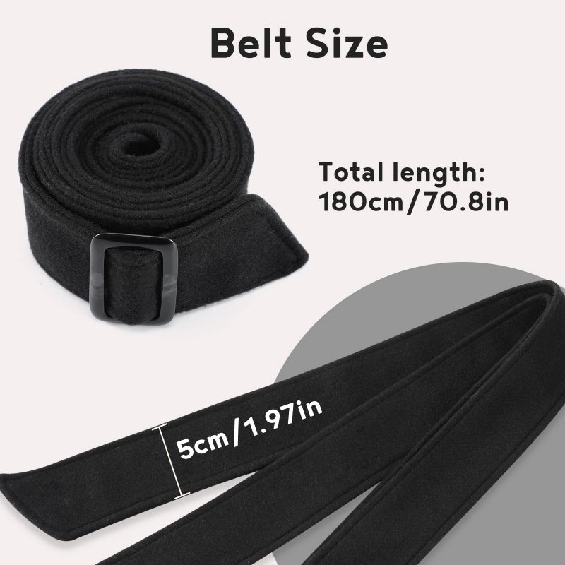 AzsVbvs Wide Waist Belt Woolen Women Wrap Corset Belts for Overcoat Winter Clothing Decoration(Black) - Image 3