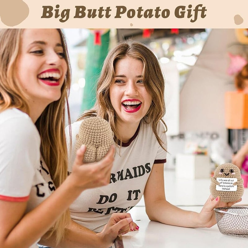 X spring Funny Positive Potato, Handmade Crochet Potato Doll with Affirmation Cards, Cute Emotional Support Plush Gift for Women Friends, Unique Birthday Christmas Graduation Gag Gift - Image 5