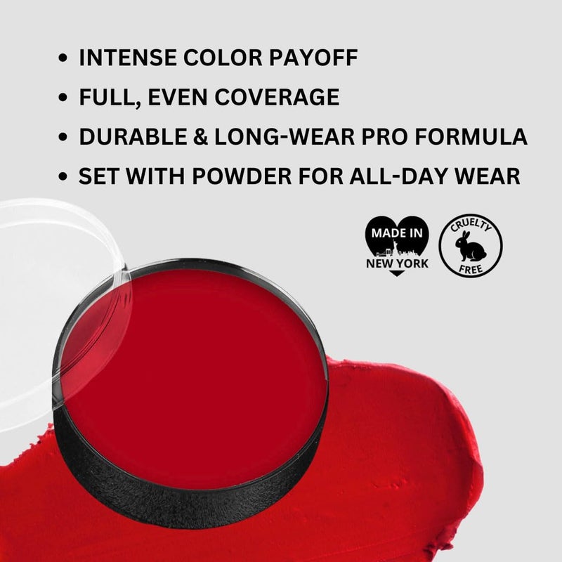 Mehron Makeup Color Cups | Stage, Foundation, Face Paint, Body Paint, Halloween Makeup | Greasepaint .5 oz (14 g) (Red) - Image 3
