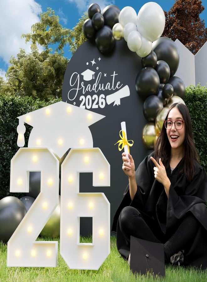 زينة حفلات التخرج 2026، أرقام مضيئة بطول 2.3 قدم (26) لتزيين حفلات التخرج، 26 رقمًا مضيئًا لحفلات التخرج من رياض الأطفال إلى المدارس الثانوية والجامعات، 26، قطعتان - Image 1