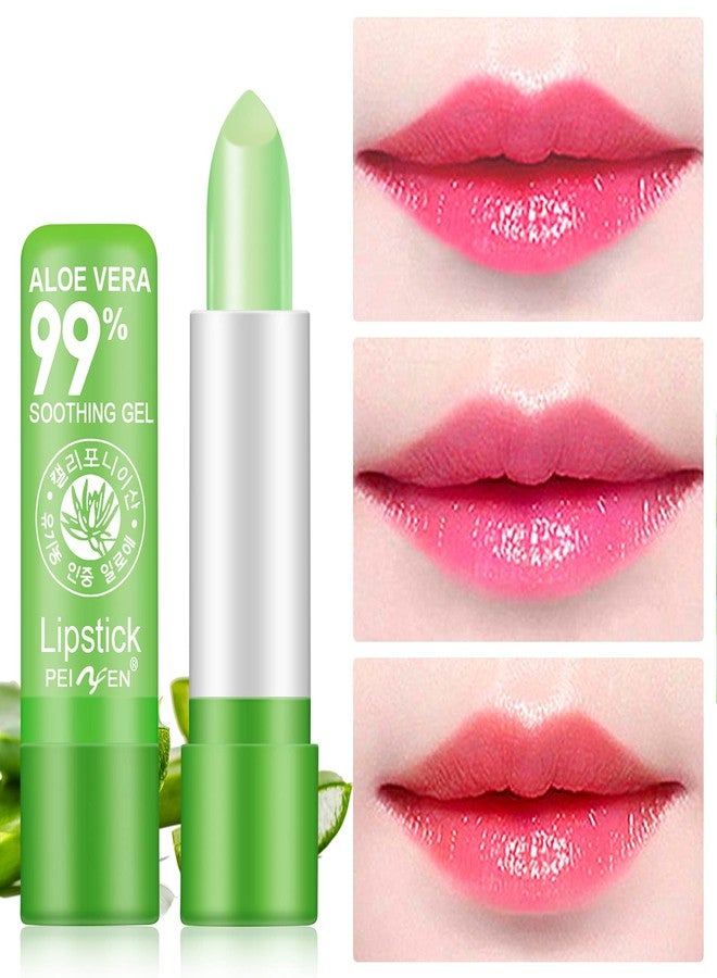 DTDR 2PCS Aloe Vera Lipstick,Long Lasting Nutritious Color Changing Lip Balm,Natural Moisturizer Magic Temperature Color Change Lip Gloss,Green - Image 3