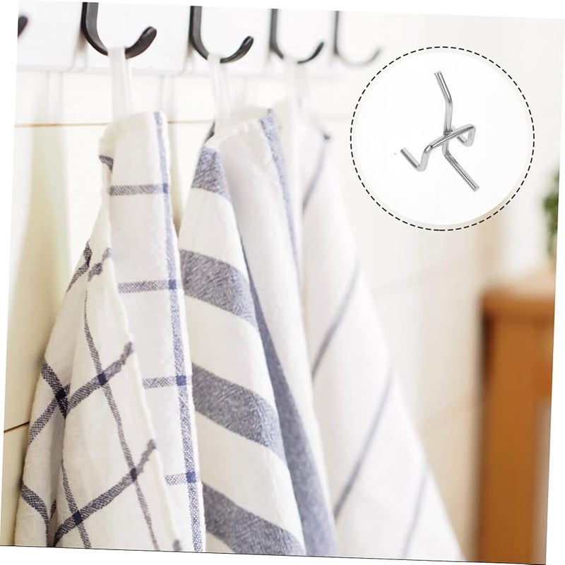 50 قطعة من علاقات الأبواب بدون حفر سهلة التركيب خطافات التخزين مقاس 5X3X2.5 سم للحمام والمطبخ والمكتب - Image 4